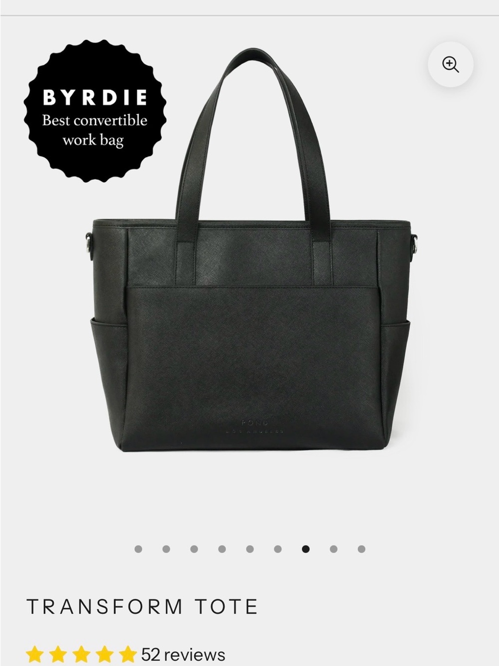 Pond LA Transform Tote – Black Convertible Work Tote